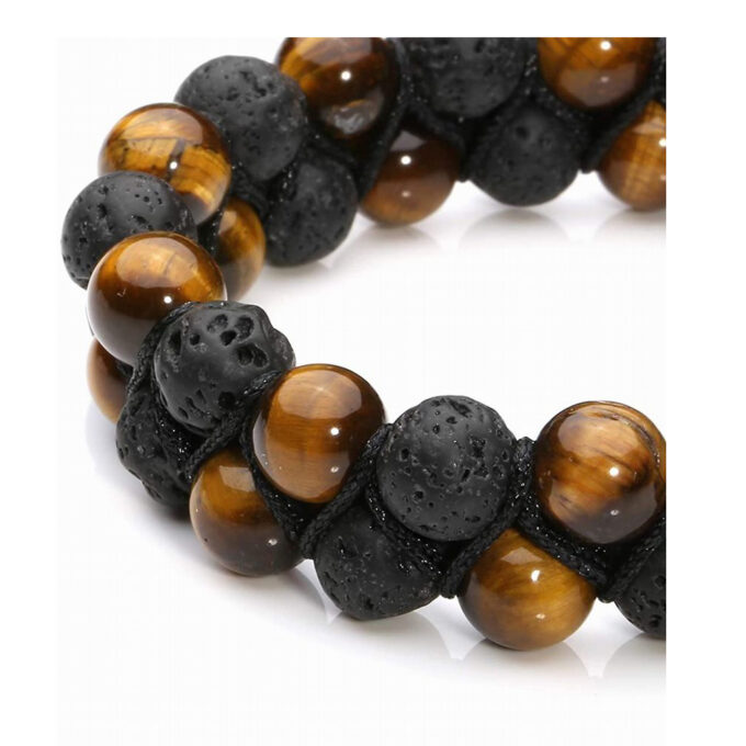 Lava Rock Stone Crystal  Bracelet-Tigers Eye - Image 3