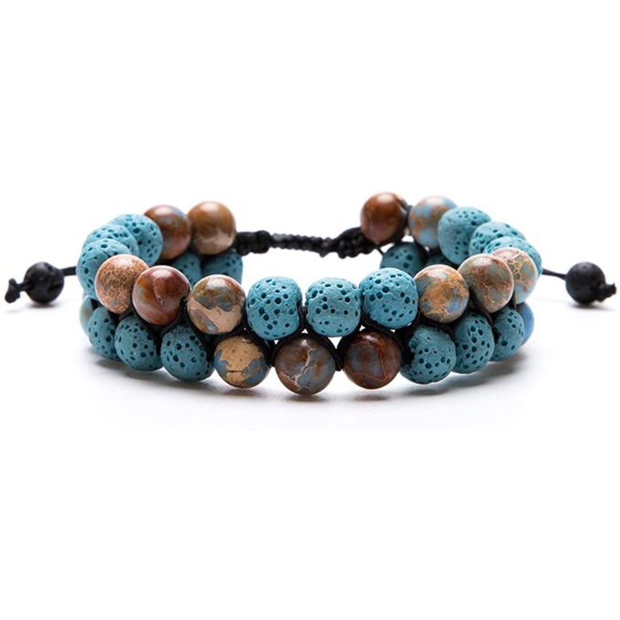 Lava Stone Crystal Bracelet- Blue - Image 7