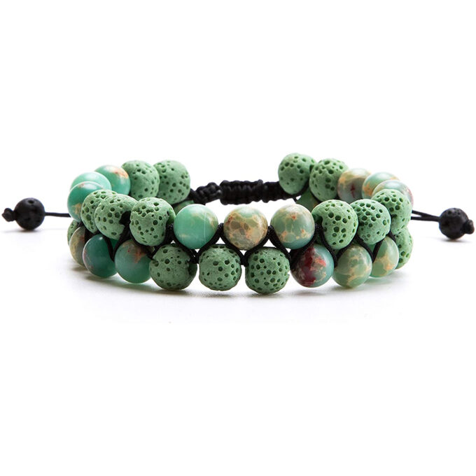 Lava Stone Crystal Bracelet - green - Image 6