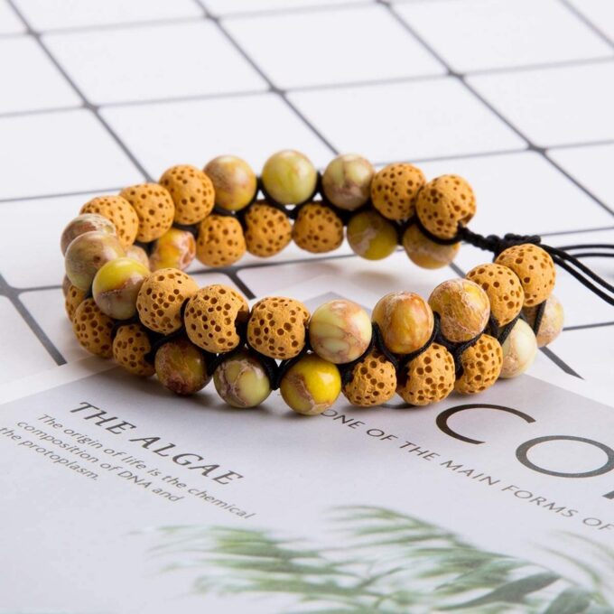 Lava Stone Crystal  Bracelet - yellow - Image 5