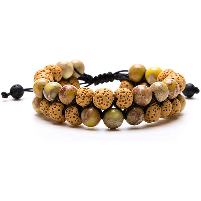 Lava Stone Crystal  Bracelet - yellow - Image 7