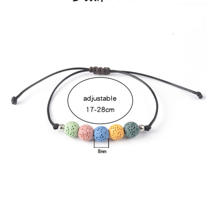 Rainbow Lava Rock Adjustable Crystal Bracelets - Image 2