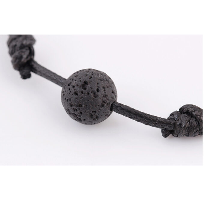 Single Lava Rock Adjustable Crystal Bracelet - Image 4