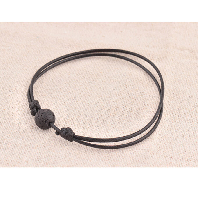 Single Lava Rock Adjustable Crystal Bracelet - Image 3