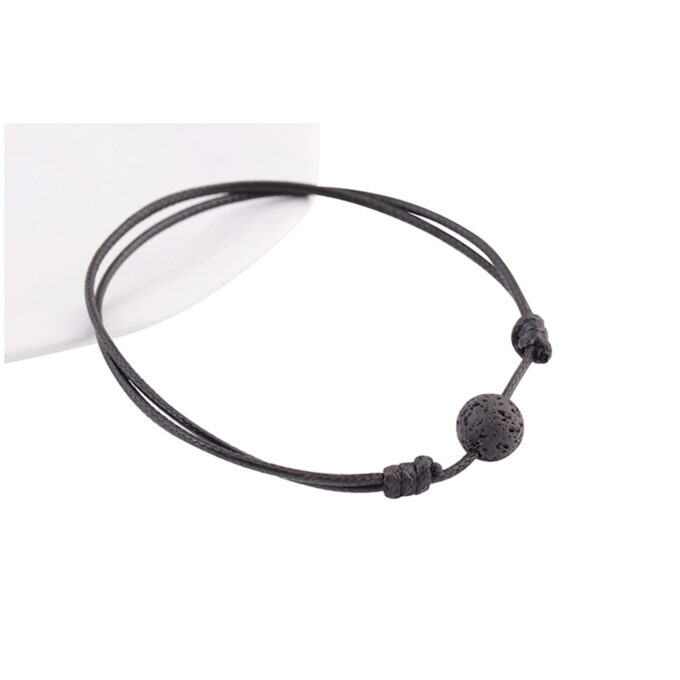 Single Lava Rock Adjustable Crystal Bracelet - Image 2