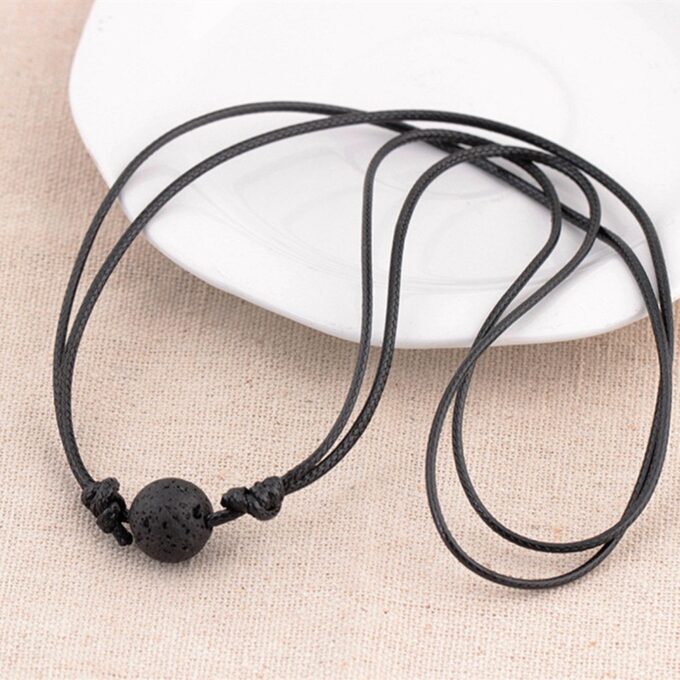 Single Lava Rock Adjustable Diffuser Necklace - Image 5