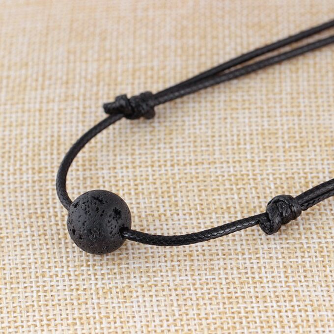 Single Lava Rock Adjustable Diffuser Necklace - Image 4