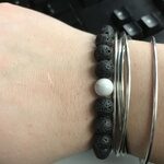 White Howlite Lava Stone Crystal Bracelet