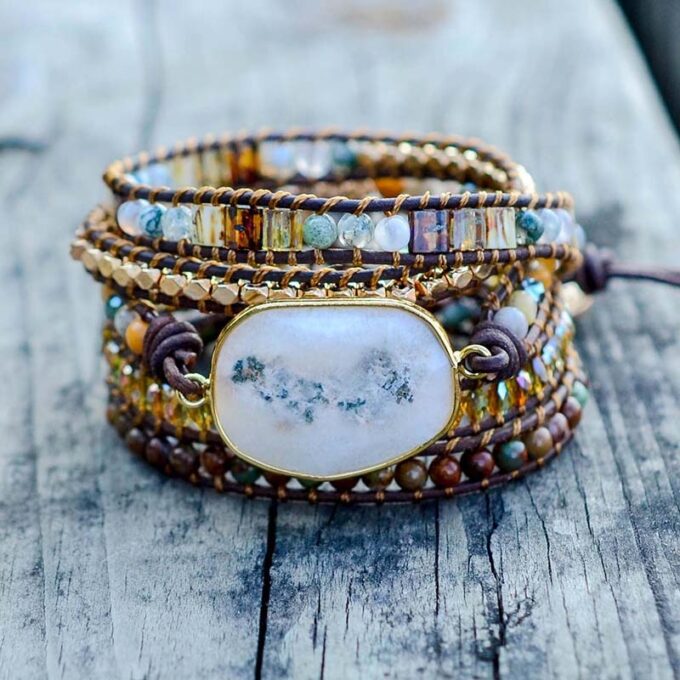 Agate Moonlight Warrior Wrap Bracelets