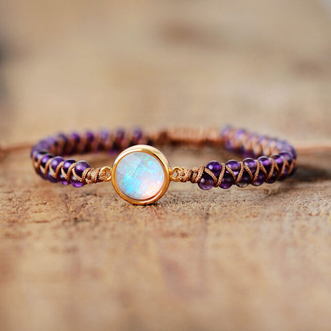 Amethyst and Opal Spiritual Wrap Bracelets