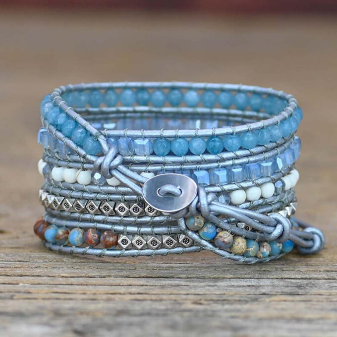 Aura Blue Topaz Wrap Bracelets - Image 3