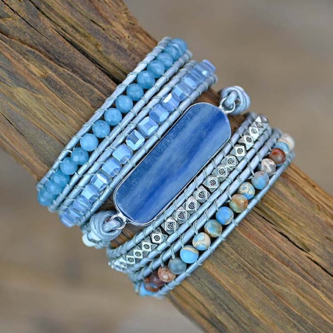 Aura Blue Topaz Wrap Bracelets - Image 5