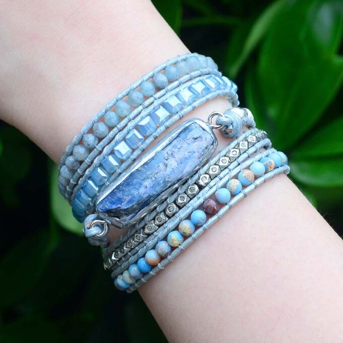 Aura Blue Topaz Wrap Bracelets - Image 2