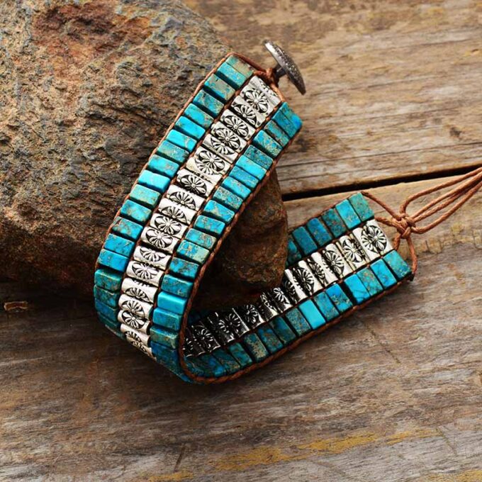 Blue Jasper Cuff Wrap Bracelets - Image 3