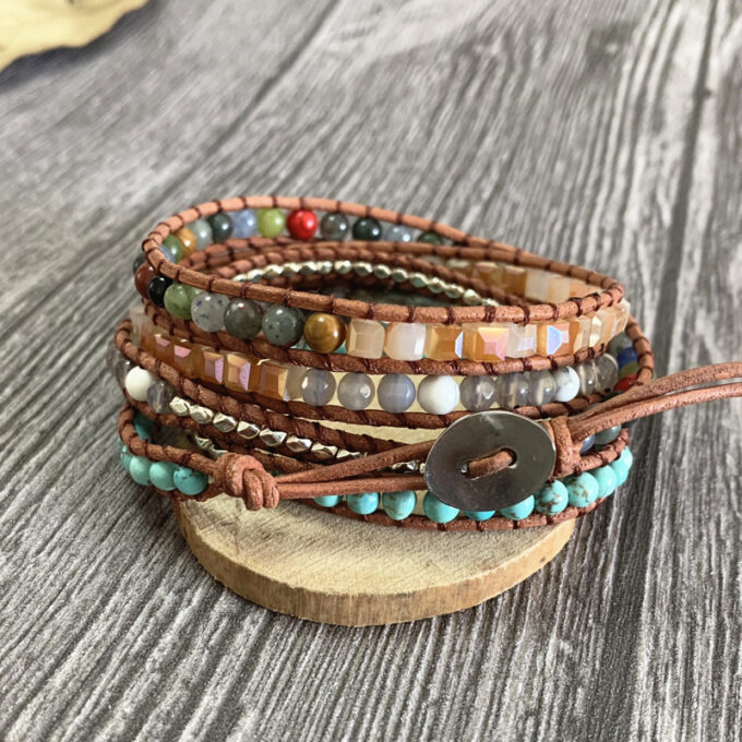 Calming Ocean Jasper Wrap Bracelets - Image 4