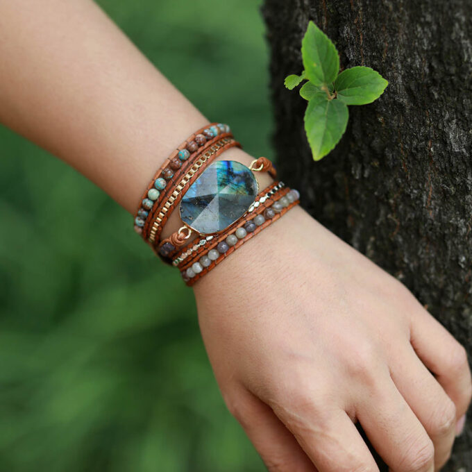 Fearless Labradorite Crystal Wrap Bracelets - Image 2