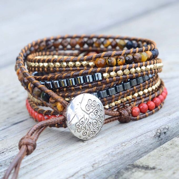 Grounding Root Chakra Wrap Bracelets - Image 2