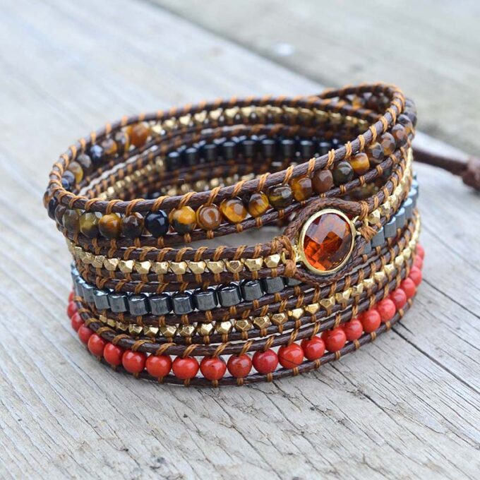 Grounding Root Chakra Wrap Bracelets - Image 3