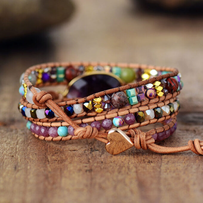 Internal Wisdom Amethyst Wrap Bracelets - Image 3