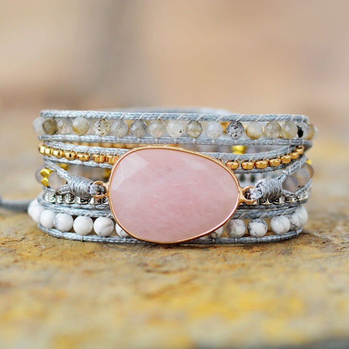 Loving Rose Quartz Wrap Bracelets