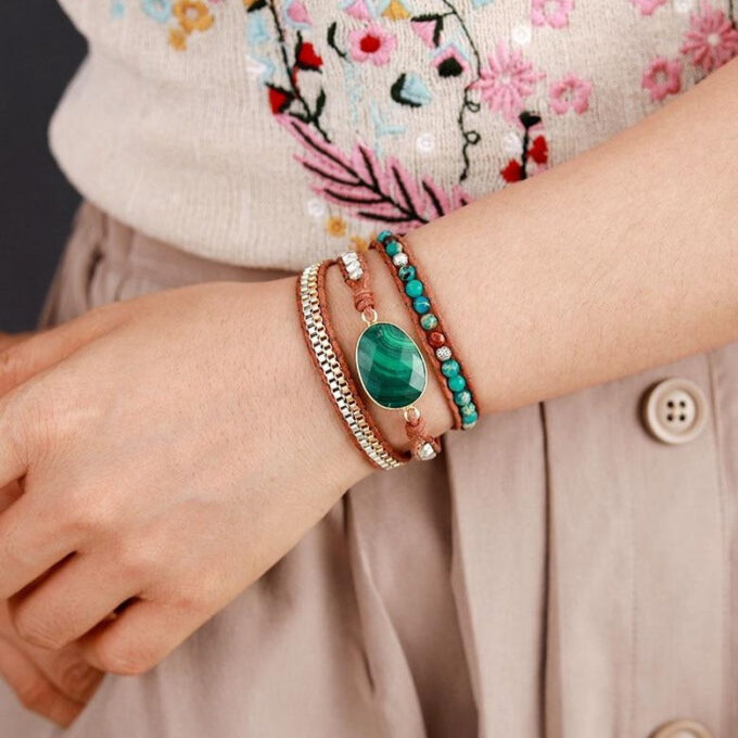 Malachite Protection Wrap Bracelets - Image 2