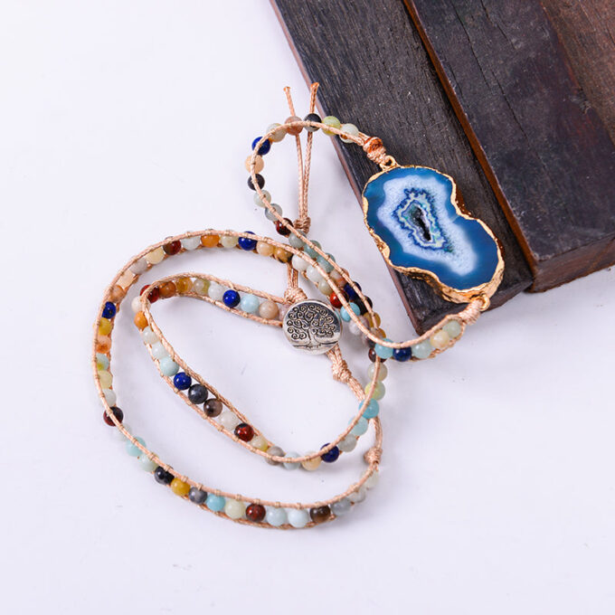 Pure Joy Blue Agate Wrap Bracelets - Image 4