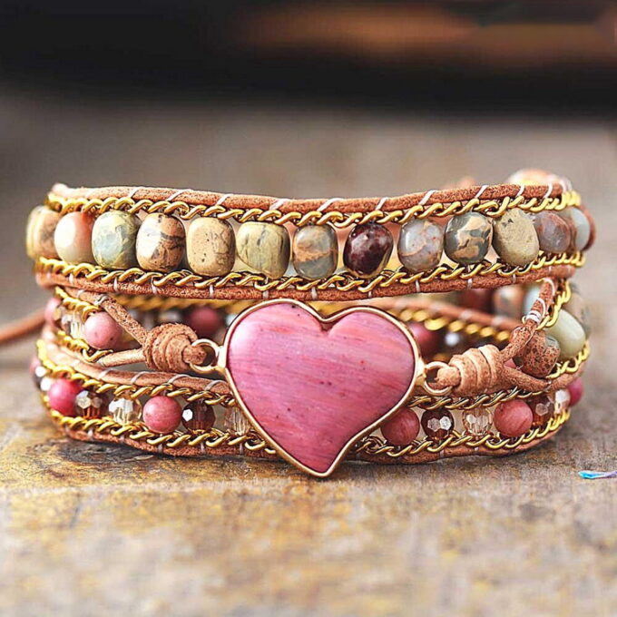 Pure Love Rhodonite Wrap Bracelets