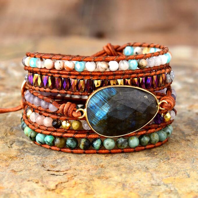 The Protection Labradorite Crystal Wrap Bracelets - Image 3