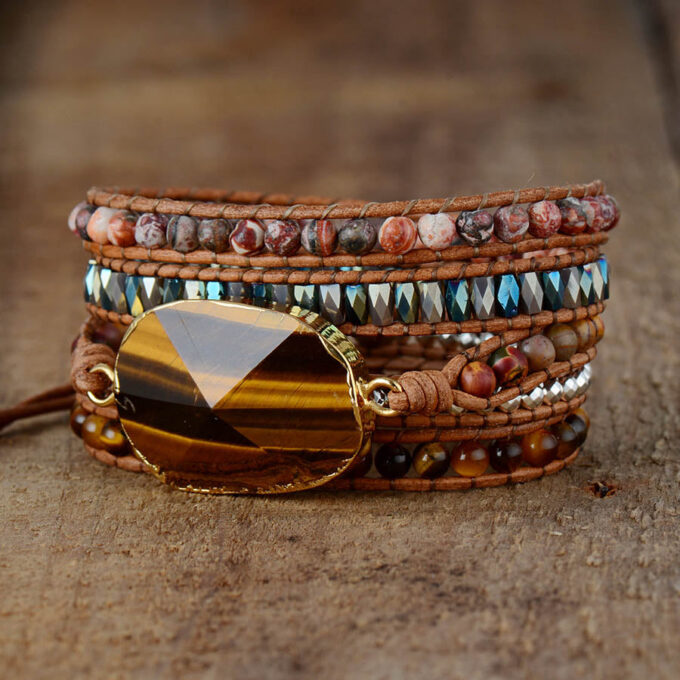 Willpower Tiger's Eye Wrap Bracelets - Image 3